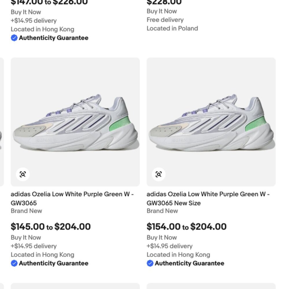 Adidas Ozelia Women’s US 9 UK 7.5 FR 41⅓ Cloud White Purple GY9785